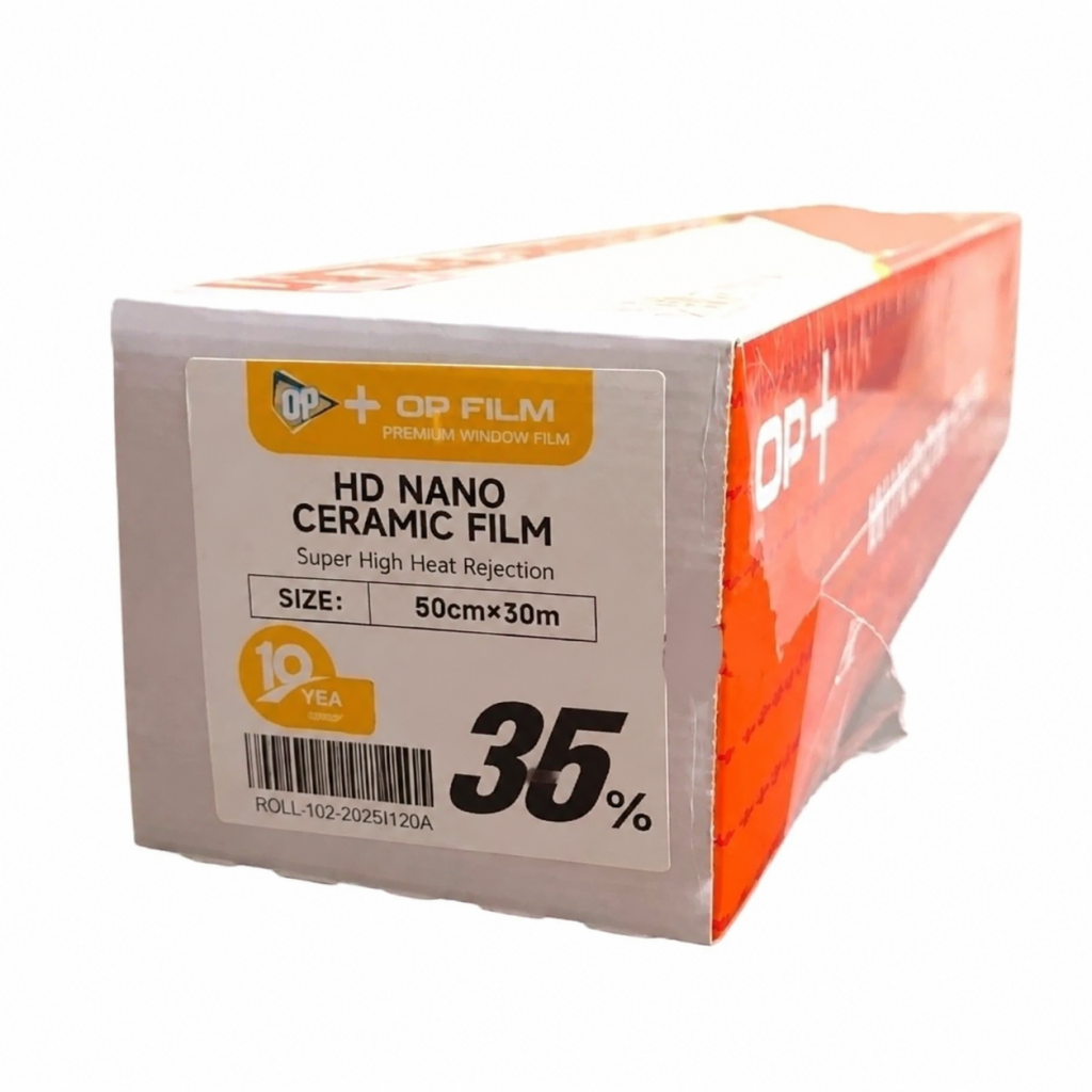 برچسب نانوسرامیک دولایه عرض 50 برند OP PLUS HD رنگ اسموک 35 درصد